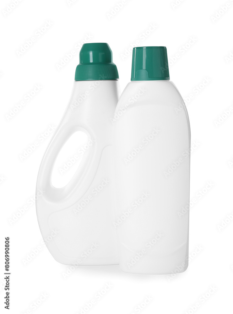 Bottles of cleaning product isolated on white Bottles of cleaning product isolated on white