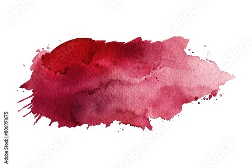 Obraz na płótnie Realistic red wine stain on white background watercolor brush. w salonie