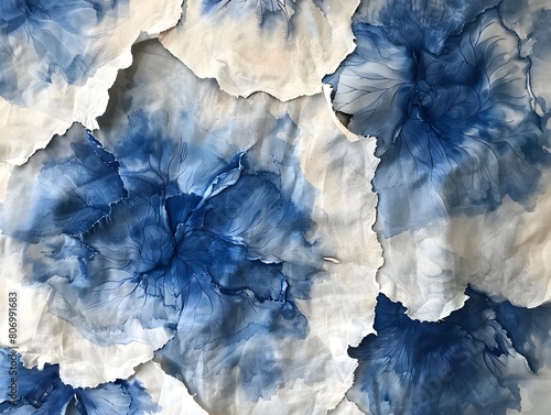 Mesmerizing Shibori Inspired Abstract Fluid Art Painting with Captivating Swirls Splashes and Ethereal Textures