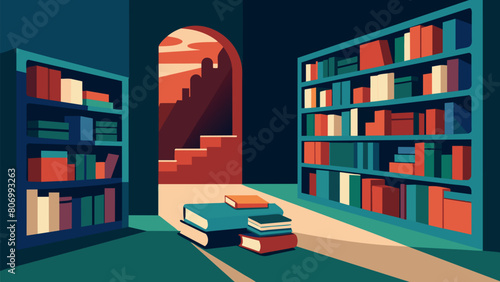 A quiet and secluded corner of the secondhand bookshop where the only thing that matters is the story in your hands.. Vector illustration