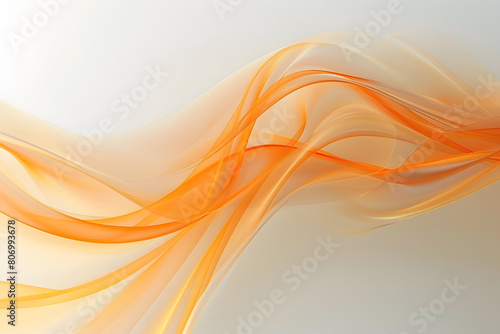 Orange abstract futuristic wave on white background.