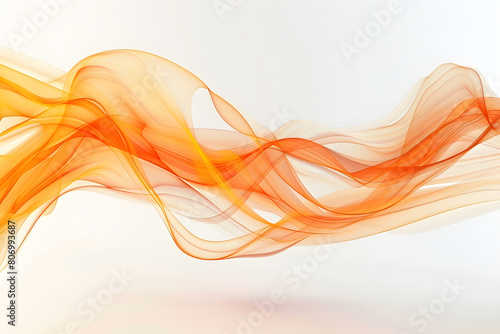Orange abstract futuristic wave on white background.