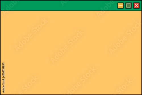 Desktop browser and dialog window templates. Computer user interface elements