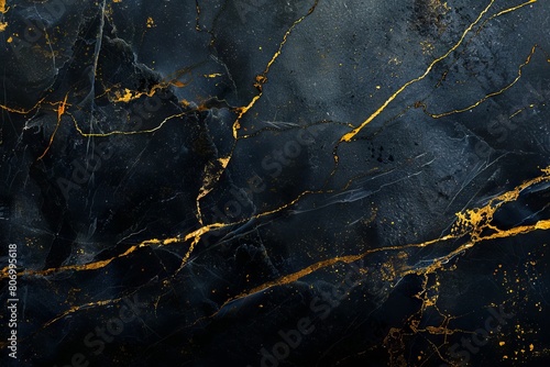 Black marble texture with gold paint.