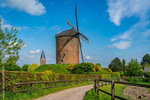 Landscape of Zeddam, Province Gelderland. View of the Grafelijke Korenmolen, the oldest windmill in The Netherlands photo