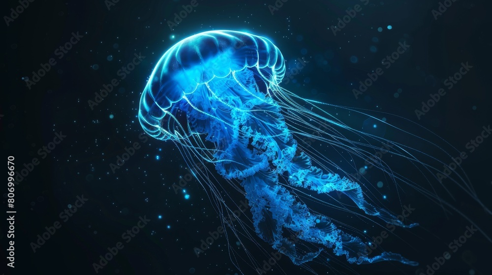 jellyfish underwater glows floating ocean sea jellyfish underwater glows floating ocean sea