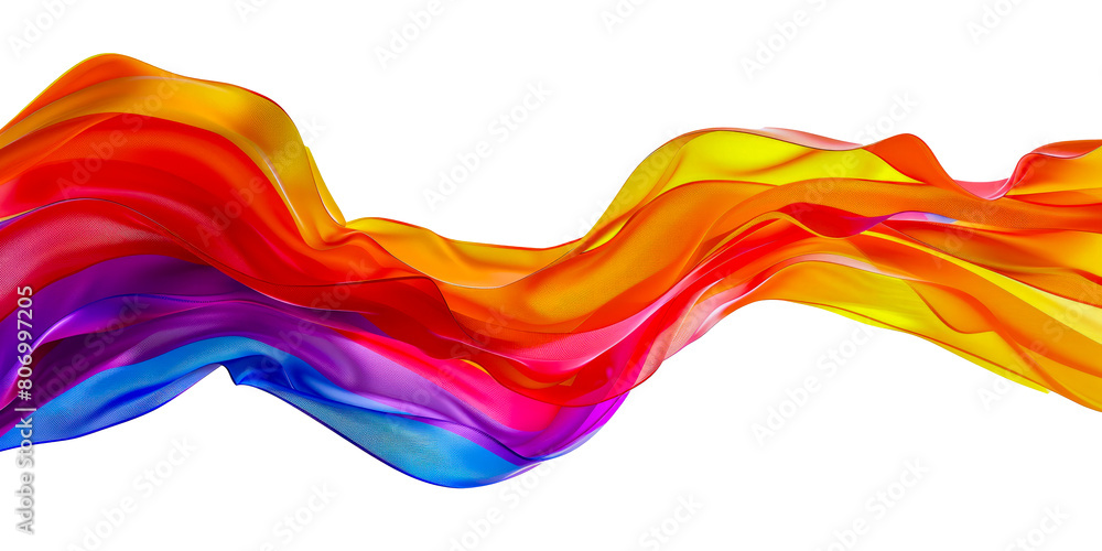 Animated effect of waving pride flag symbolizing community fluidity cut out on transparent background Animated effect of waving pride flag symbolizing community fluidity cut out on transparent background