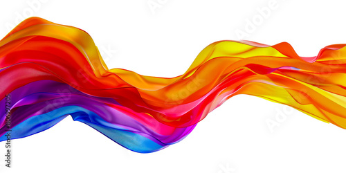 Animated effect of waving pride flag symbolizing community fluidity cut out on transparent background