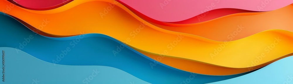 Colorful wavy background with a paper cut style introduces a playful yet sophisticated element to the technology design, Sharpen with copy space Colorful wavy background with a paper cut style introduces a playful yet sophisticated element to the technology design, Sharpen with copy space