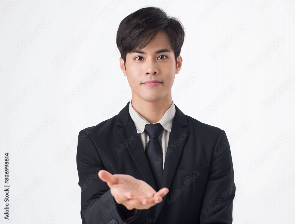 a businessman in a suit: A confident businessman in a suit smiles for a headshot a businessman in a suit: A confident businessman in a suit smiles for a headshot
