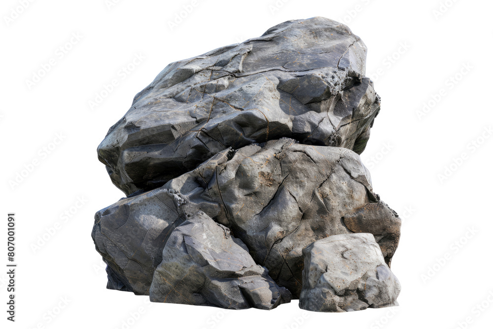 Stone boulder mountain clay isolated on transparent background