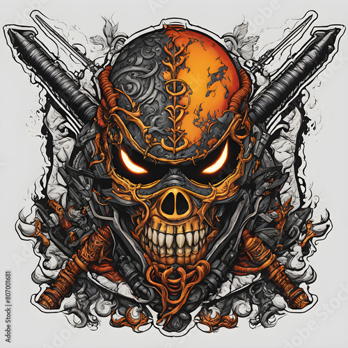 skull with sword