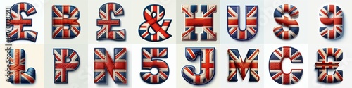 UK flag lettering. AI generated illustration