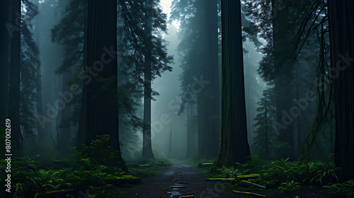 Foggy Redwoods  Write about giants hidden in mist.