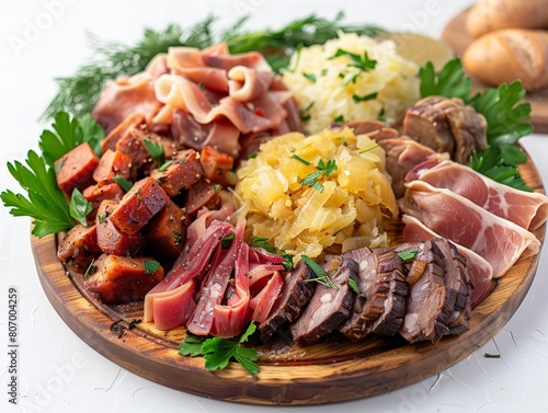 Polish Bigos with sauerkraut and assorted meats