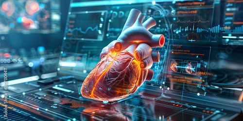Modern medicine and technology cardiology mixed media, Cutting-Edge Medical Technology in Cardiology
