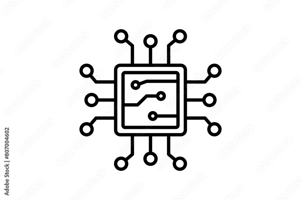 computer chip icon. icon related to computer. suitable for web site, app, user interfaces, printable etc. line icon style. simple vector design editable computer chip icon. icon related to computer. suitable for web site, app, user interfaces, printable etc. line icon style. simple vector design editable