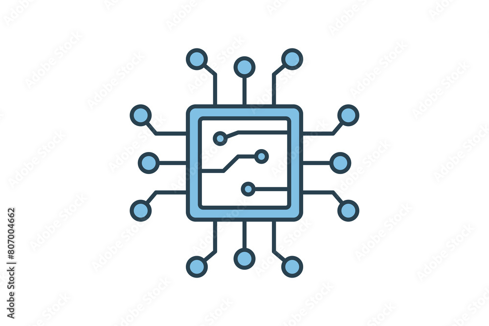 computer chip icon. icon related to computer. suitable for web site, app, user interfaces, printable etc. flat line icon style. simple vector design editable computer chip icon. icon related to computer. suitable for web site, app, user interfaces, printable etc. flat line icon style. simple vector design editable