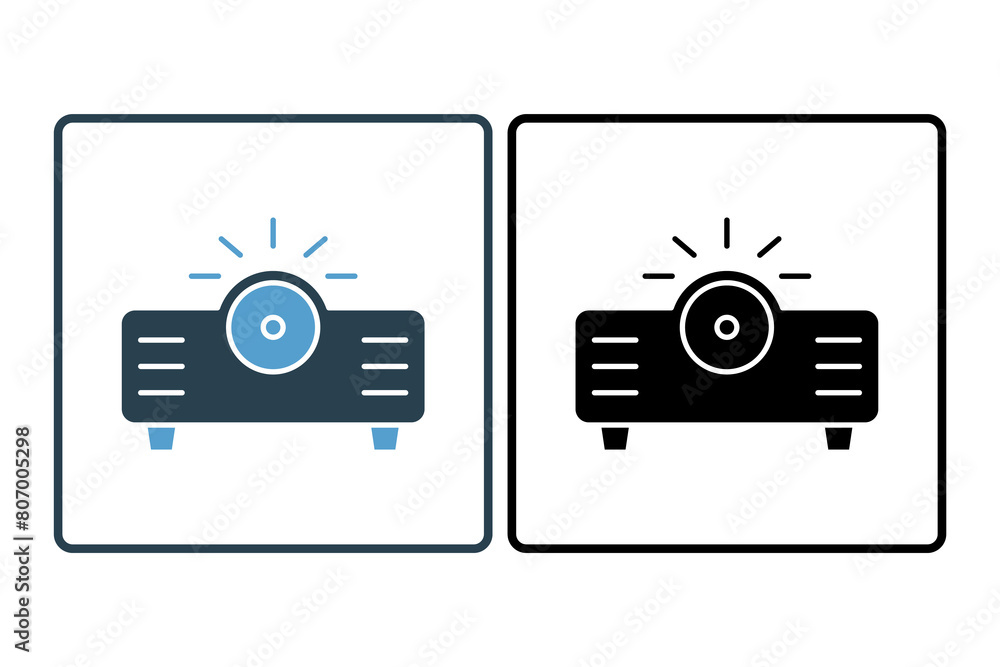 projector icon. icon related to computer. suitable for web site, app, user interfaces, printable etc. solid icon style. simple vector design editable projector icon. icon related to computer. suitable for web site, app, user interfaces, printable etc. solid icon style. simple vector design editable