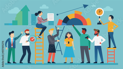 A group of journalists are seen manipulating the exaggeration meter to fit their own agenda while others struggle for authenticity..