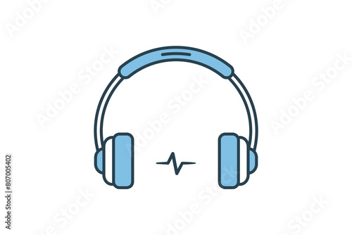headphone icon. icon related to computer. suitable for web site, app, user interfaces, printable etc. flat line icon style. simple vector design editable
