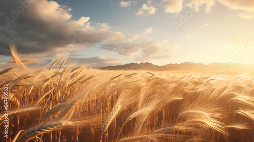 Gentle Breeze: Write about wind rustling through a field of wheat. photo