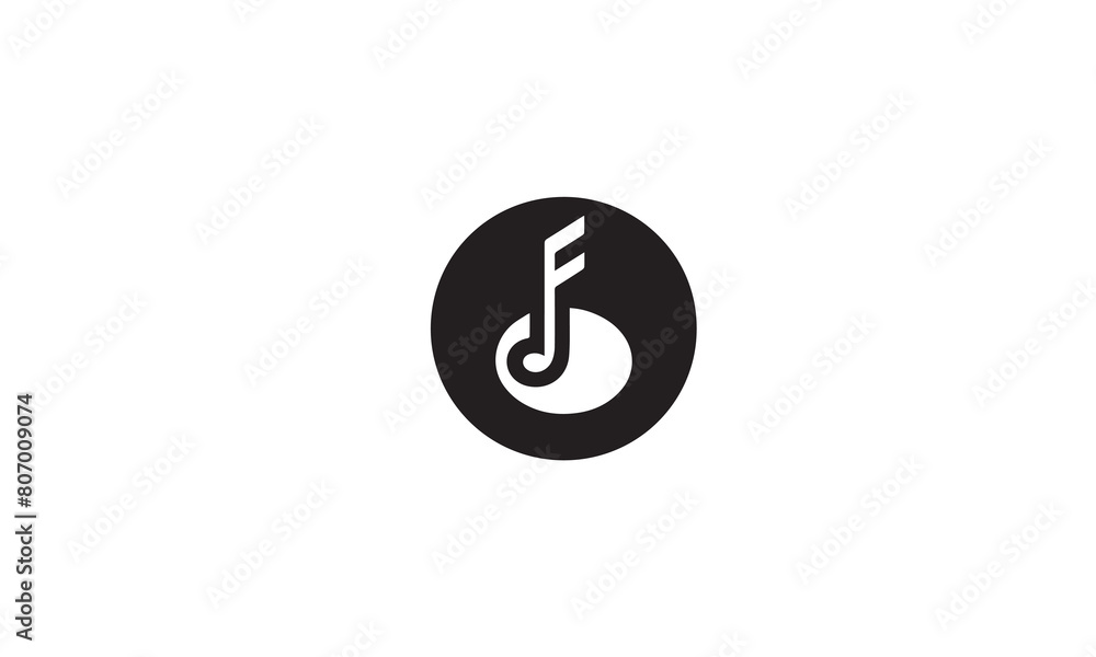 Music logo black simple flat icon on white background
Music logo black simple flat icon on white background