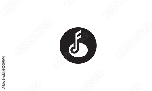 
Music logo black simple flat icon on white background