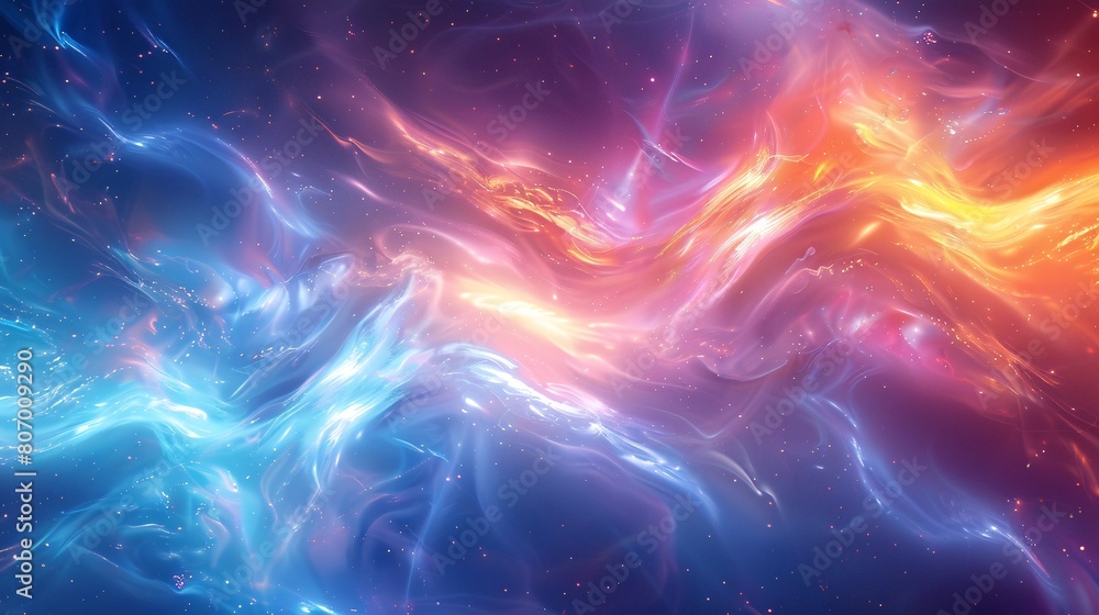 Vibrant Cosmic Waves Swirling in a Stunning Nebula Light Display