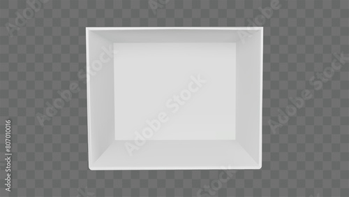 Empty white 3d booth stand corner mockup. Event display room design with wall and floor. Exhibition office render space. Cube box showroom interior for promotion. Small expo kiosk for exhibit isolated