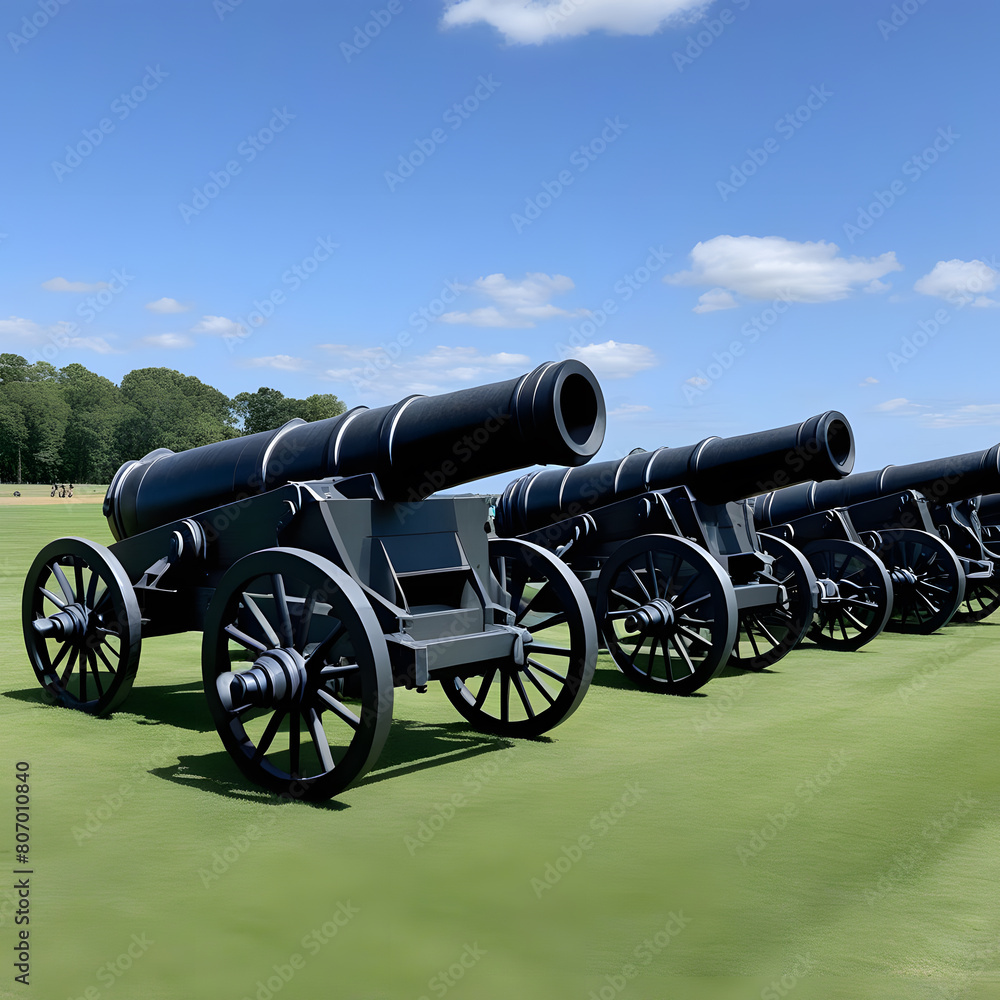 heavy black Steel cannons, ai-generatet