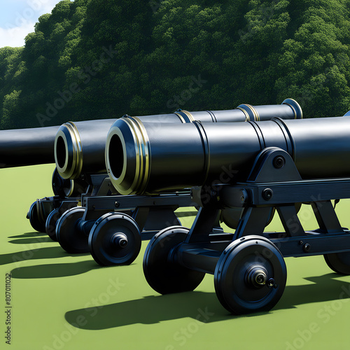 heavy black Steel cannons, ai-generatet