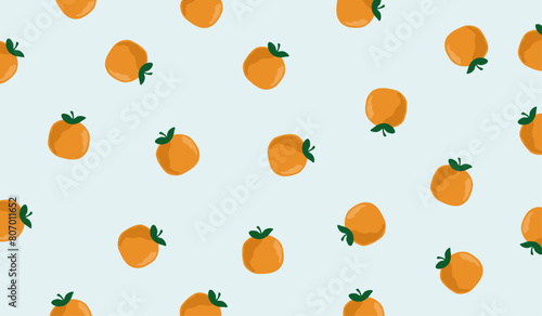 Cute orange fruits pattern background vector design