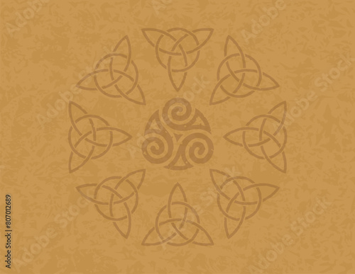 Horizontal Letter 11 x 8.5 Parchment - Celtic Spiral and Triquetras