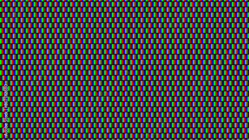 Analog TV Screen Close Up Texture. RGB LED Panel Pixels. Red Green Blue Dots. Monitor Macro Lights Overlay Texture. Vector Illustration.