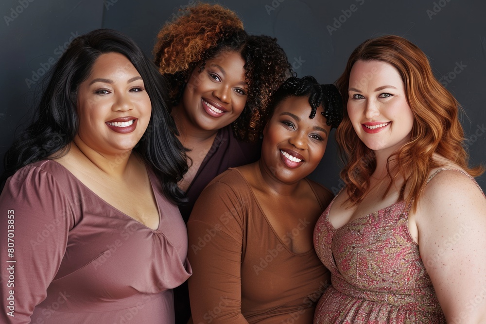 Obraz premium fat women joyful group portrait