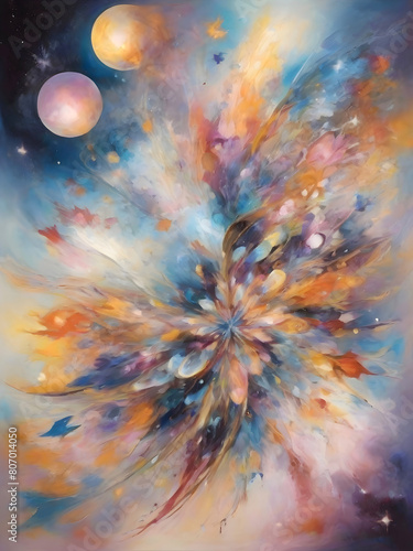 Constellation Mandala Illustration Colorful Art