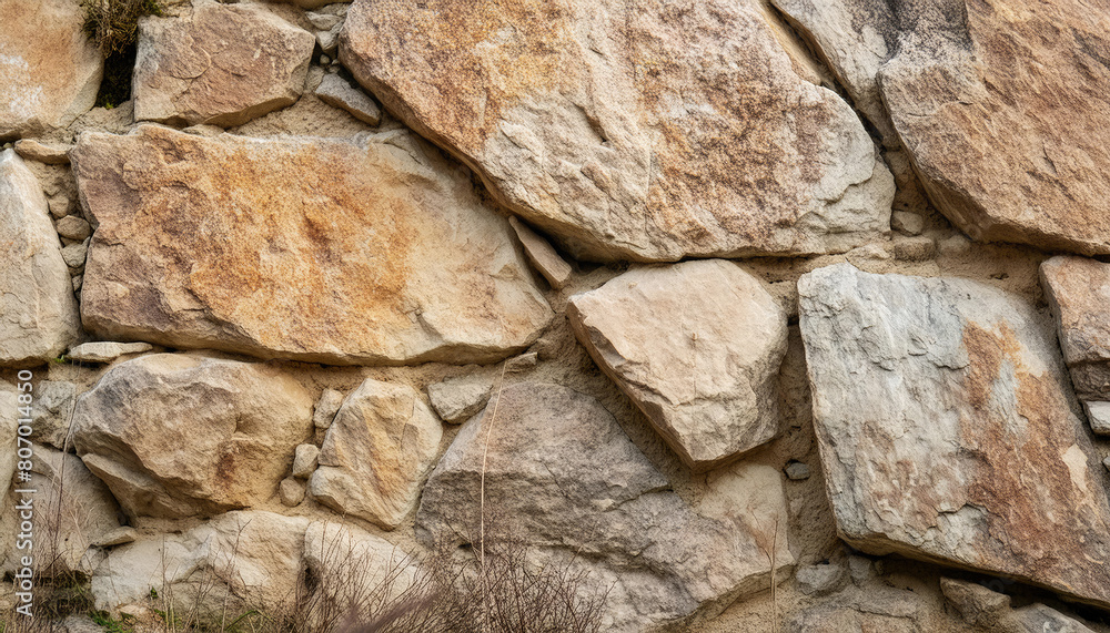 Obraz premium Old stone wall texture Stone texture with natural pattern as background 