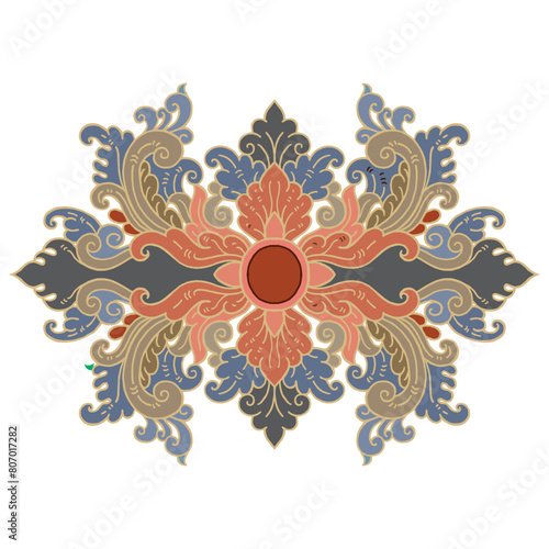 Floral traditional ornament Hand drawn illustration vector