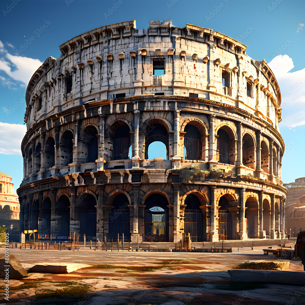 The round Colosseum in Rome, ai-generatet
