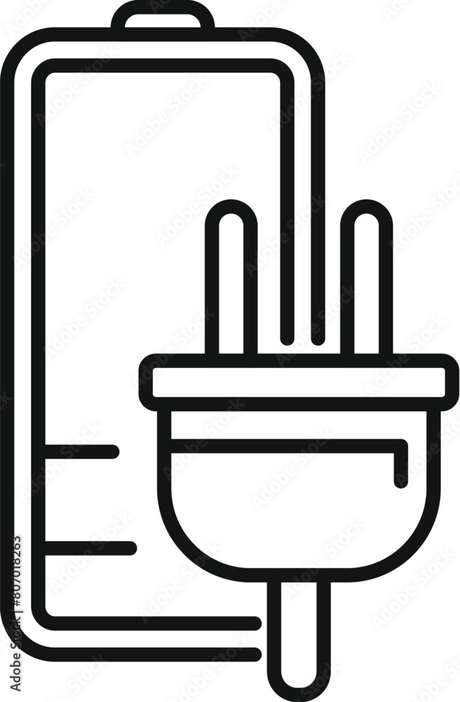 Save plug full energy icon outline vector. Acid electric low. Bank refill status Save plug full energy icon outline vector. Acid electric low. Bank refill status
