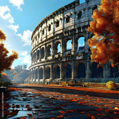 The round Colosseum in Rome, ai-generatet photo