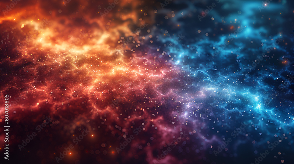 Bright Colored Background with Dust of Stars,
Amazing space background with colorful nebula and stars

