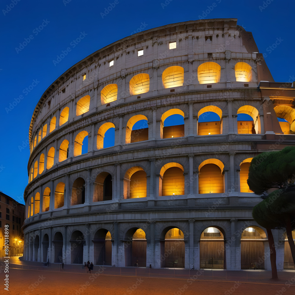 The round Colosseum in Rome, ai-generatet