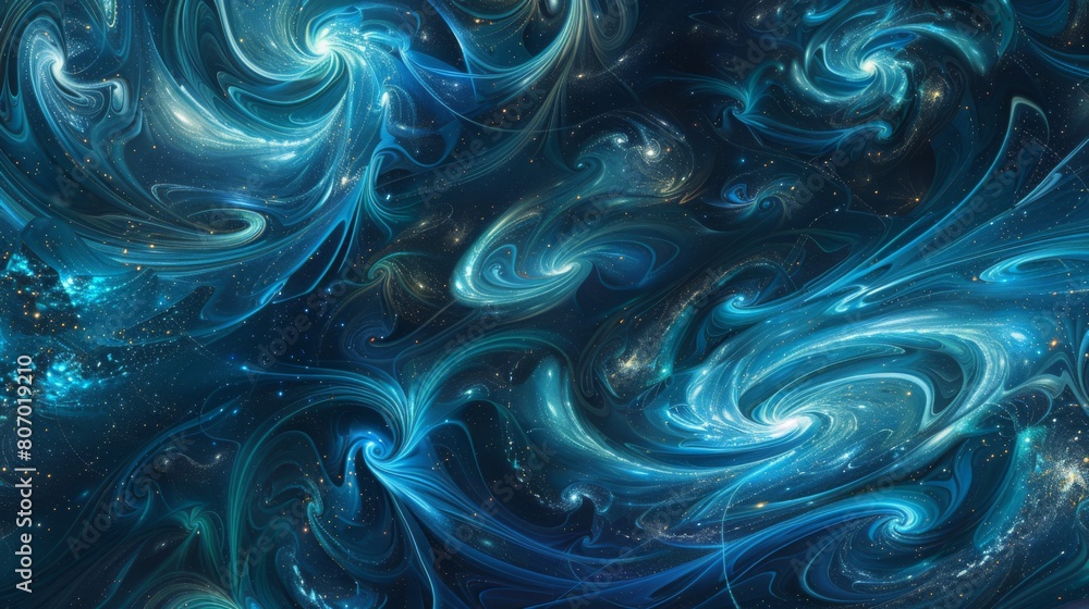 Enchanting Cosmic Swirls in Deep Blue Space Background Enchanting Cosmic Swirls in Deep Blue Space Background