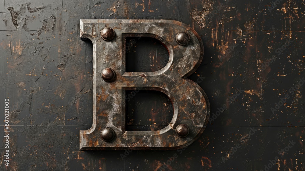 Antique forged metal capital letter in elegant font - vintage alphabet typography illustration for design projects, logos, and branding concepts Antique forged metal capital letter in elegant font - vintage alphabet typography illustration for design projects, logos, and branding concepts