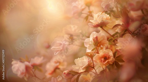 Enchanting Golden Hour Blooms - Serene Sunset Floral Background