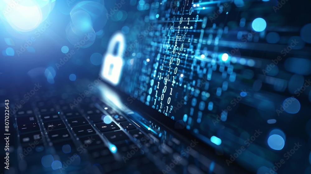 Obraz premium Utilize digital encryption to secure network devices, ensuring privacy and robust internet security with comprehensive firewall protections.