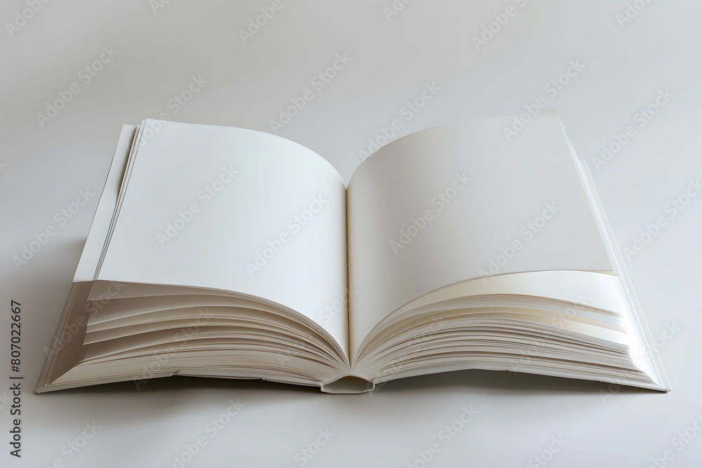 blank white open book mock up with copy space over white background blank white open book mock up with copy space over white background