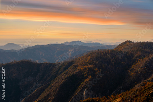  Beautiful view of mountains from Moro Rock view of the Sequoia National Park. California